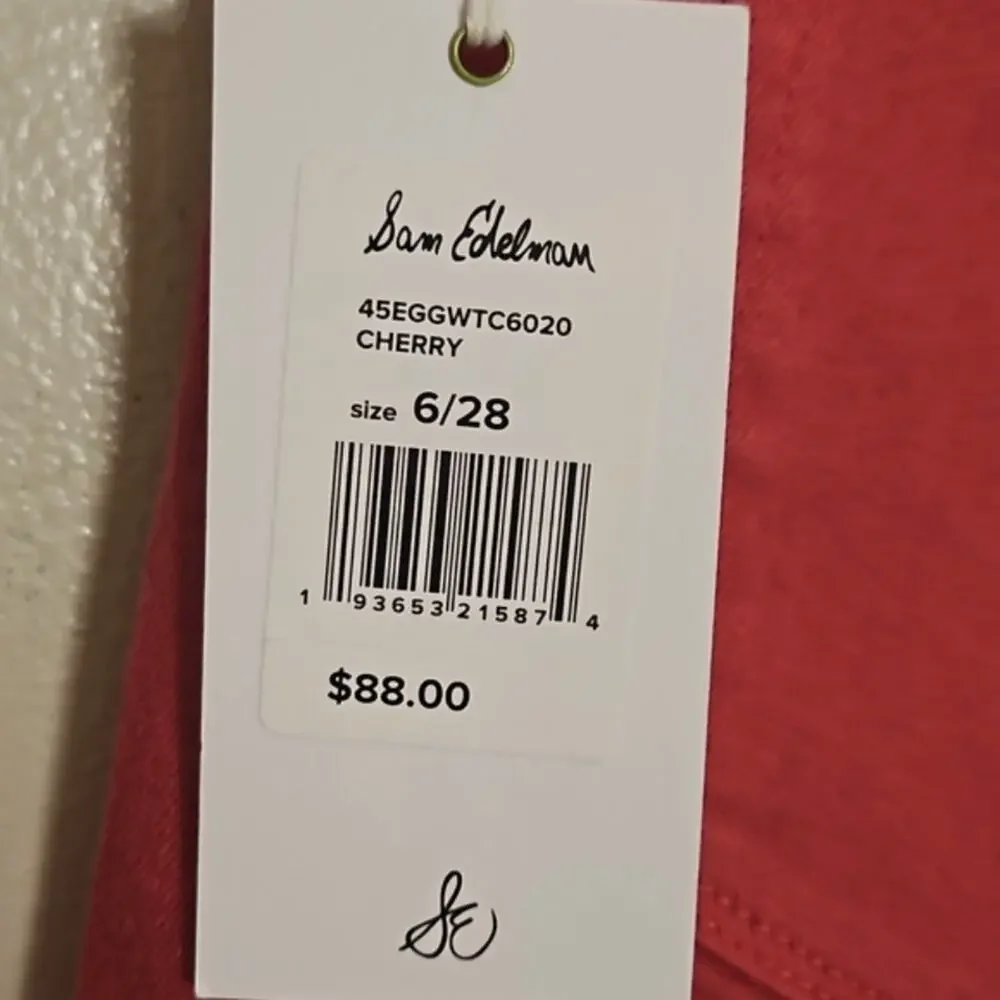 NWT Sam Edelman The Stilleto High Rise Cutoff Shorts in Cherry Sz 6 - Picture 7 of 8